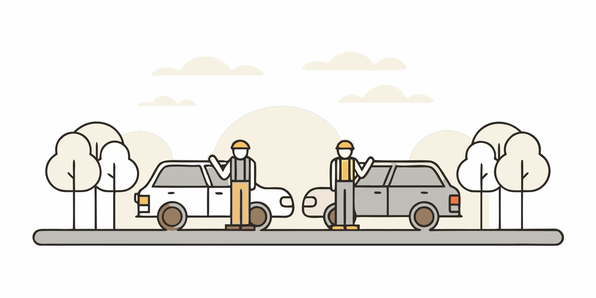 Drivers exchanging insurance information after a Florida car accident
