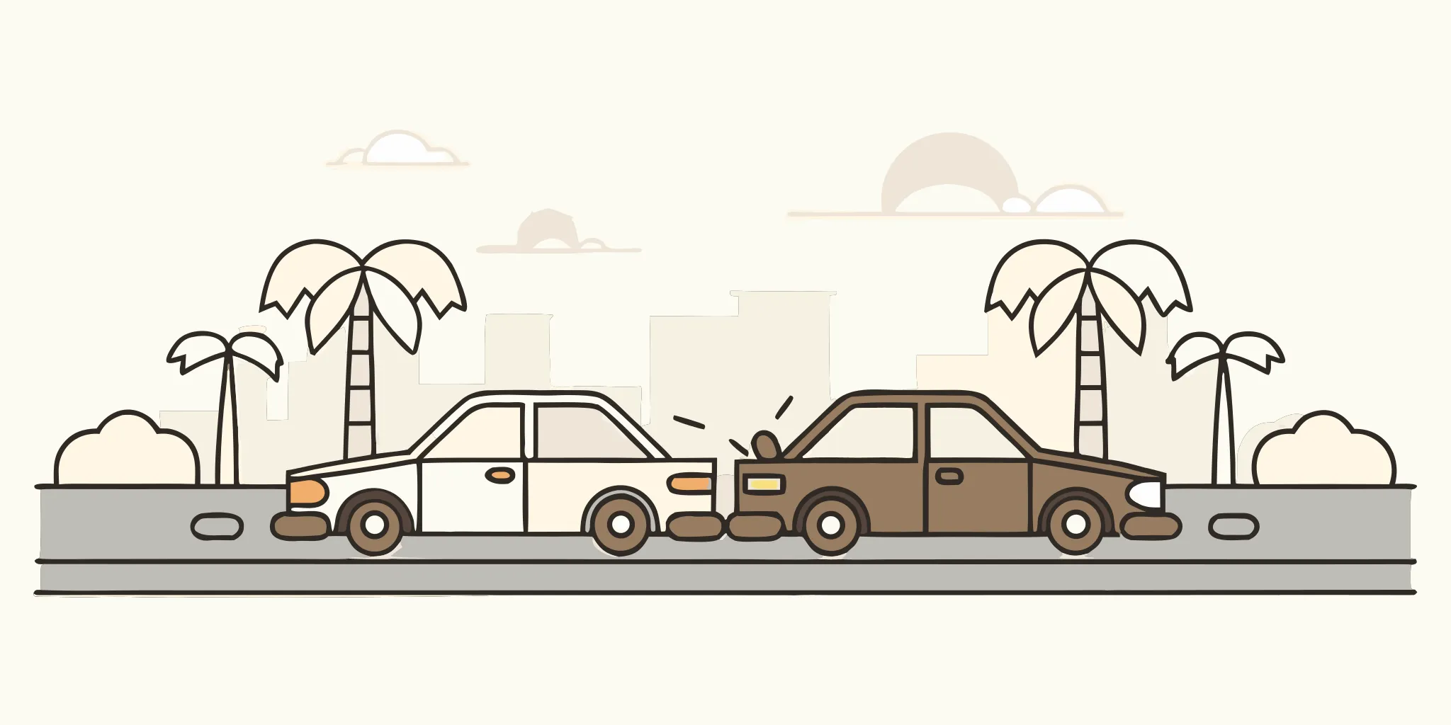 Florida highway car accident scene related to a settlement timeline