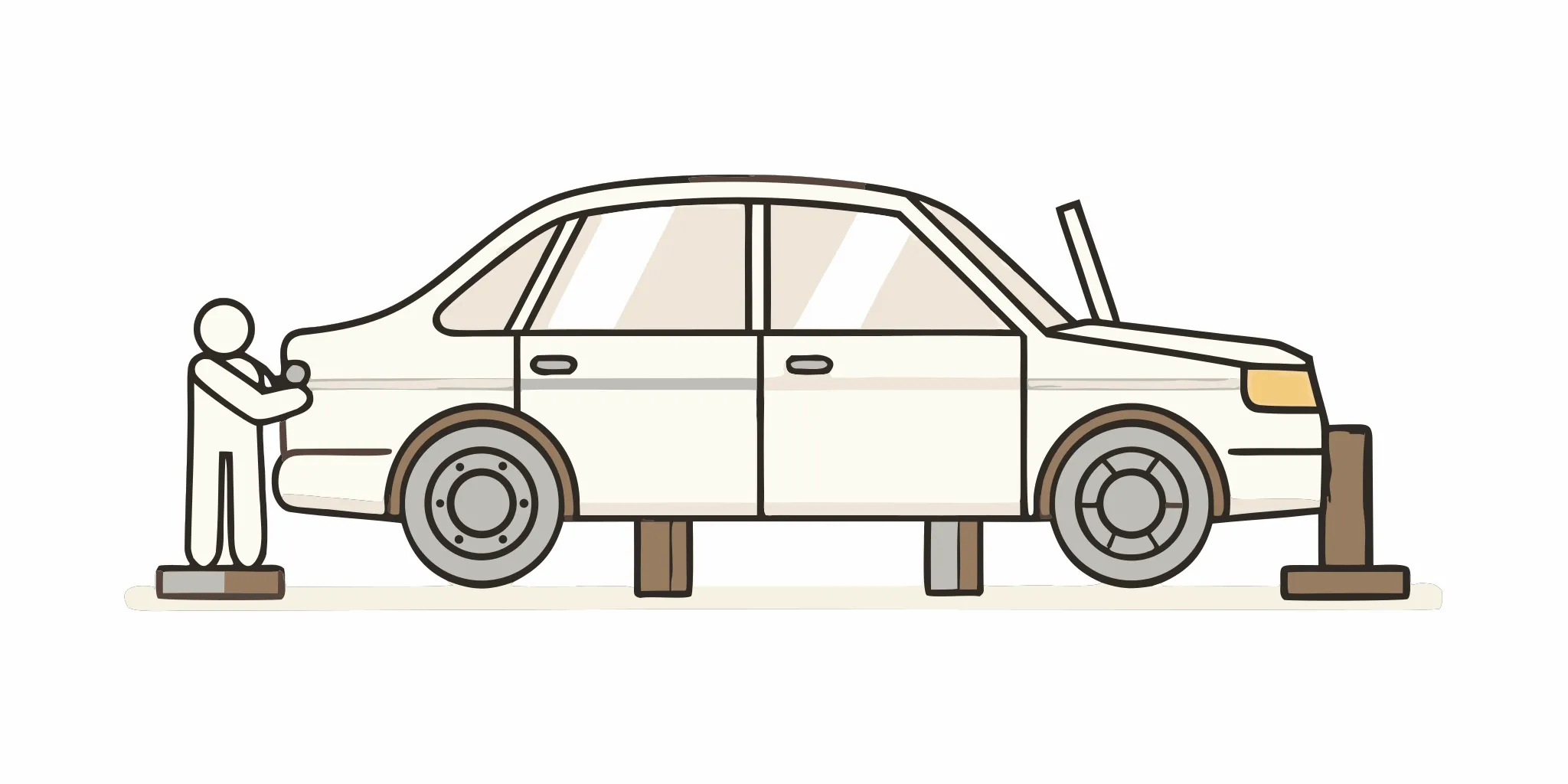 Repaired sedan prepared for a Florida diminished value appraisal