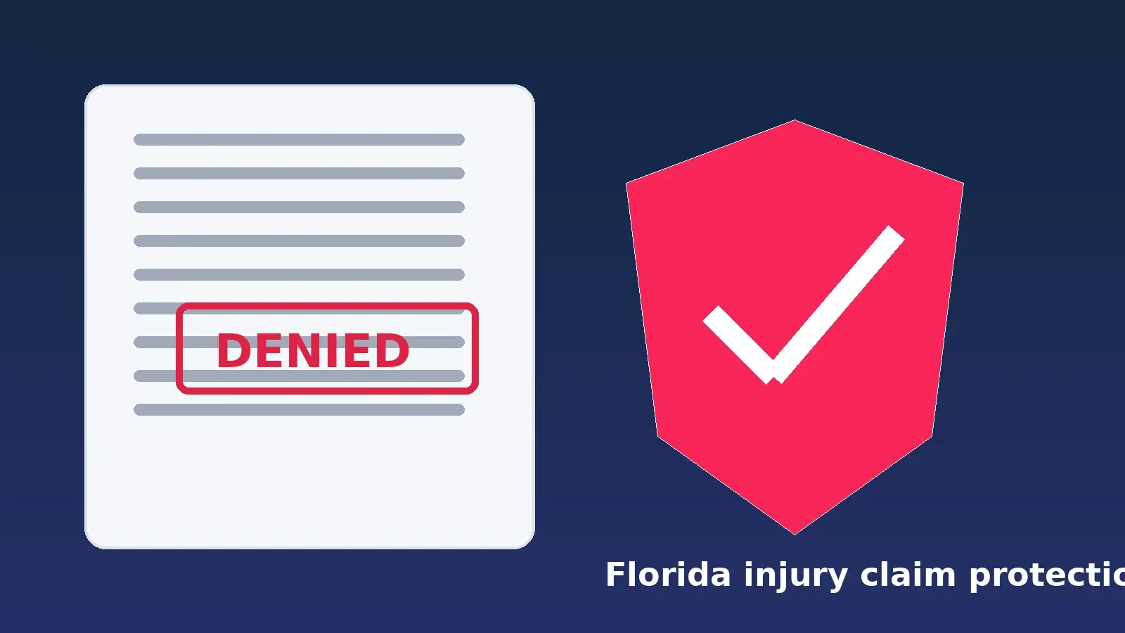 Florida injury claim denial letter and legal protection shield