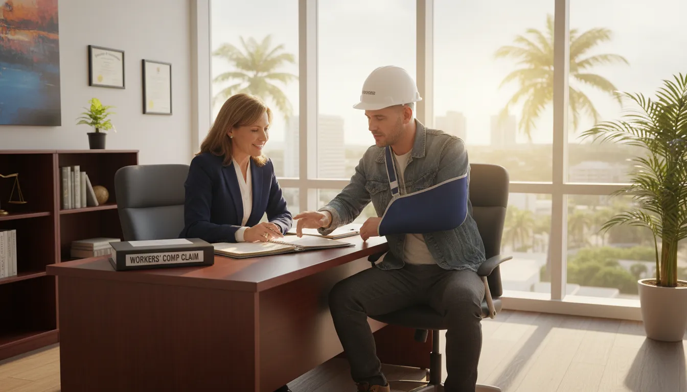 Florida workers' compensation attorney consulting with an injured worker