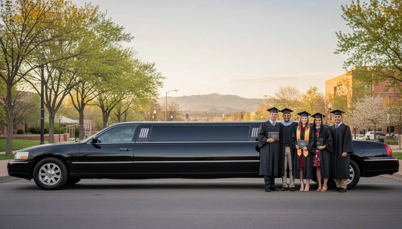 Denver graduation limo service for graduates and family members before a ceremony
