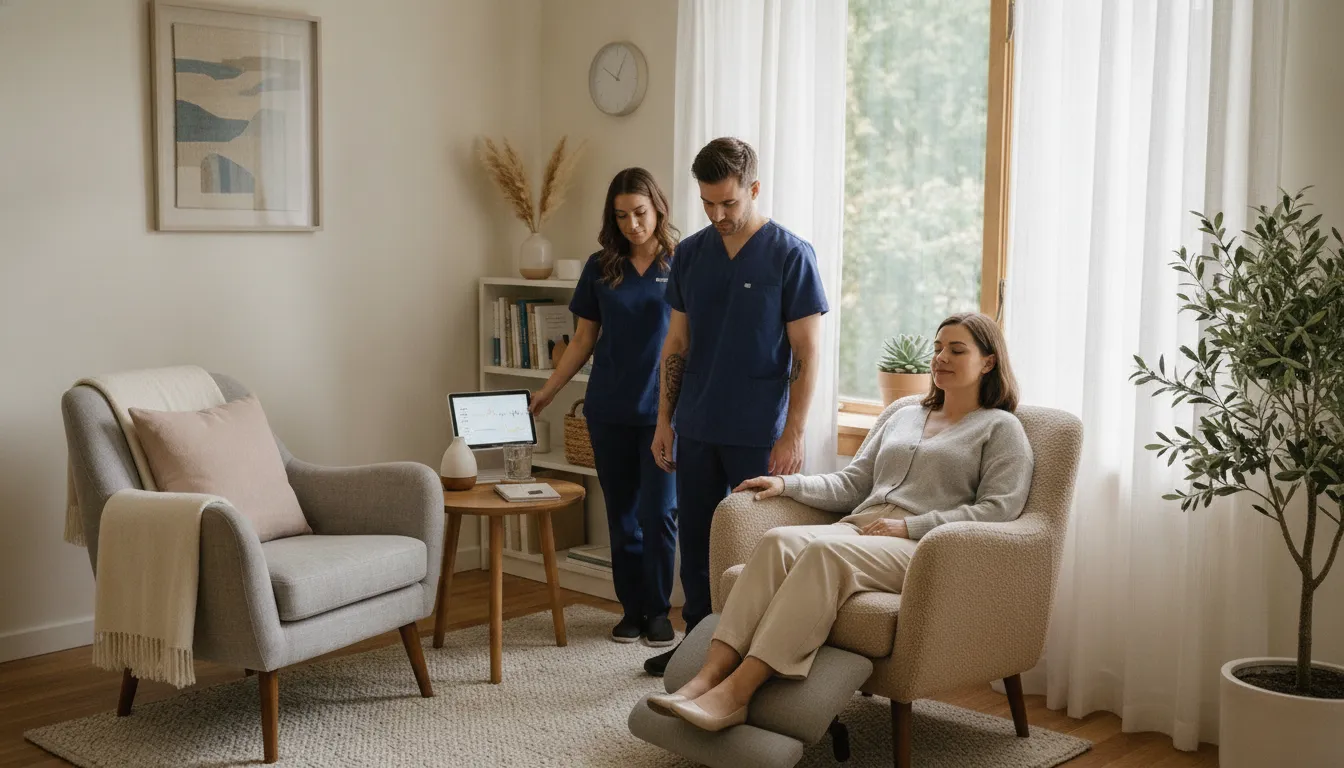 Medical staff monitoring a person resting comfortably during medically supervised detox in Massachusetts