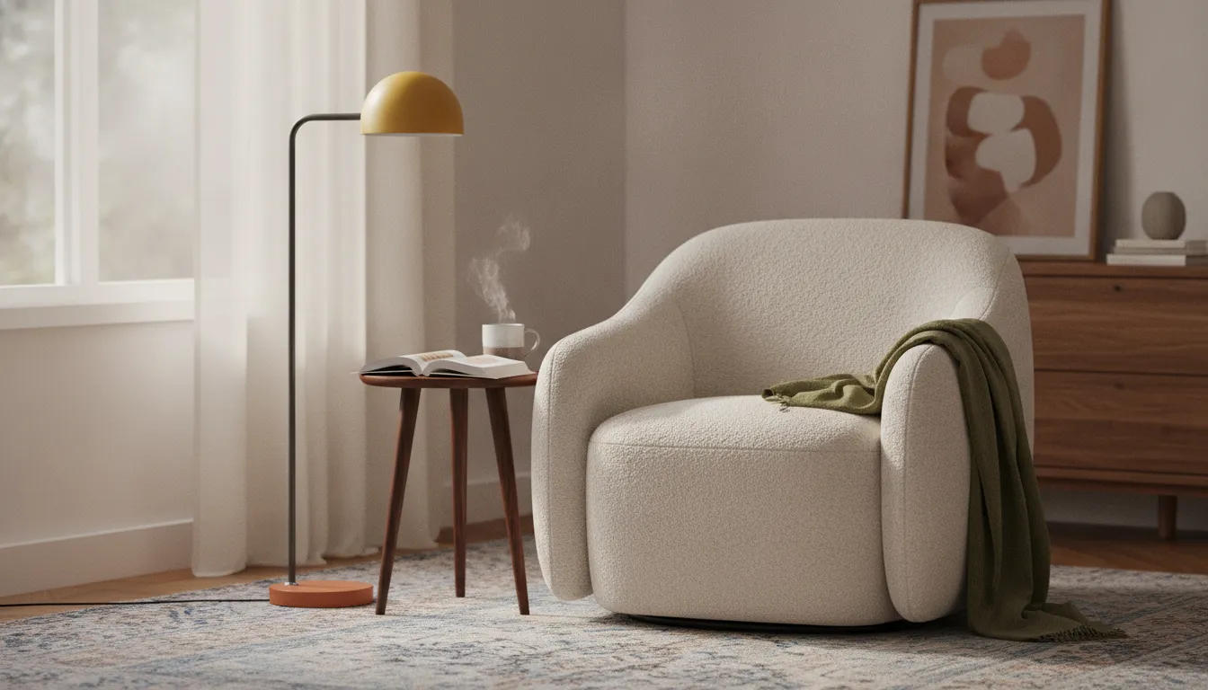 Woaw Single-Single Floor Lamp beside a bedroom reading chair