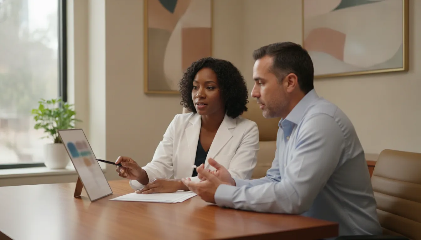 Atlanta patient reviewing hormone lab questions with a BHRT provider