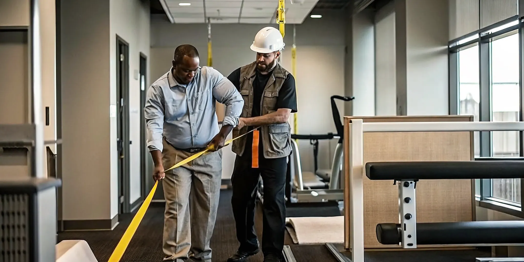 Clinician evaluating job-related movement for a Tampa fit-for-duty physical