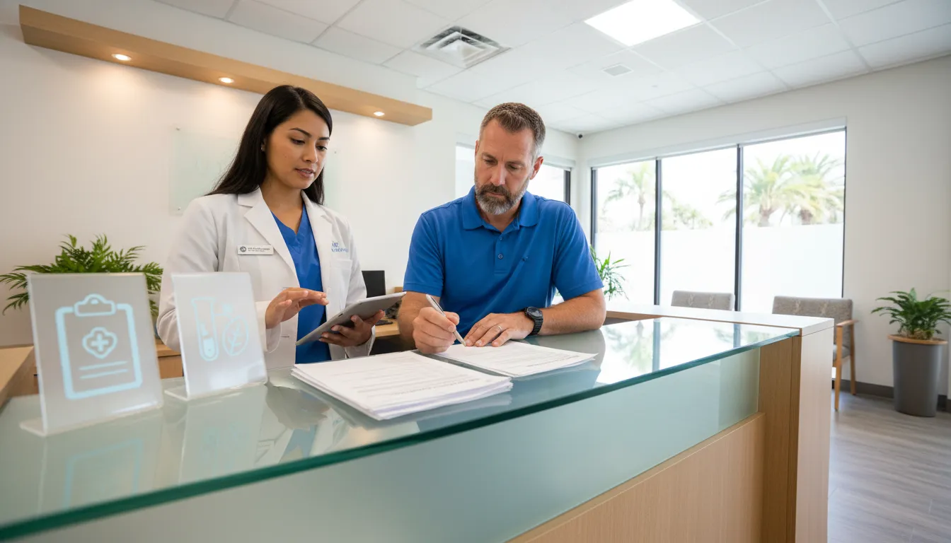 Tampa DOT physical appointment paperwork and separate drug testing instructions