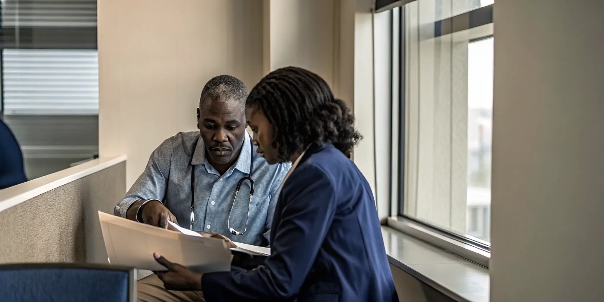 Employer consulting with a physician about MRO services Tampa