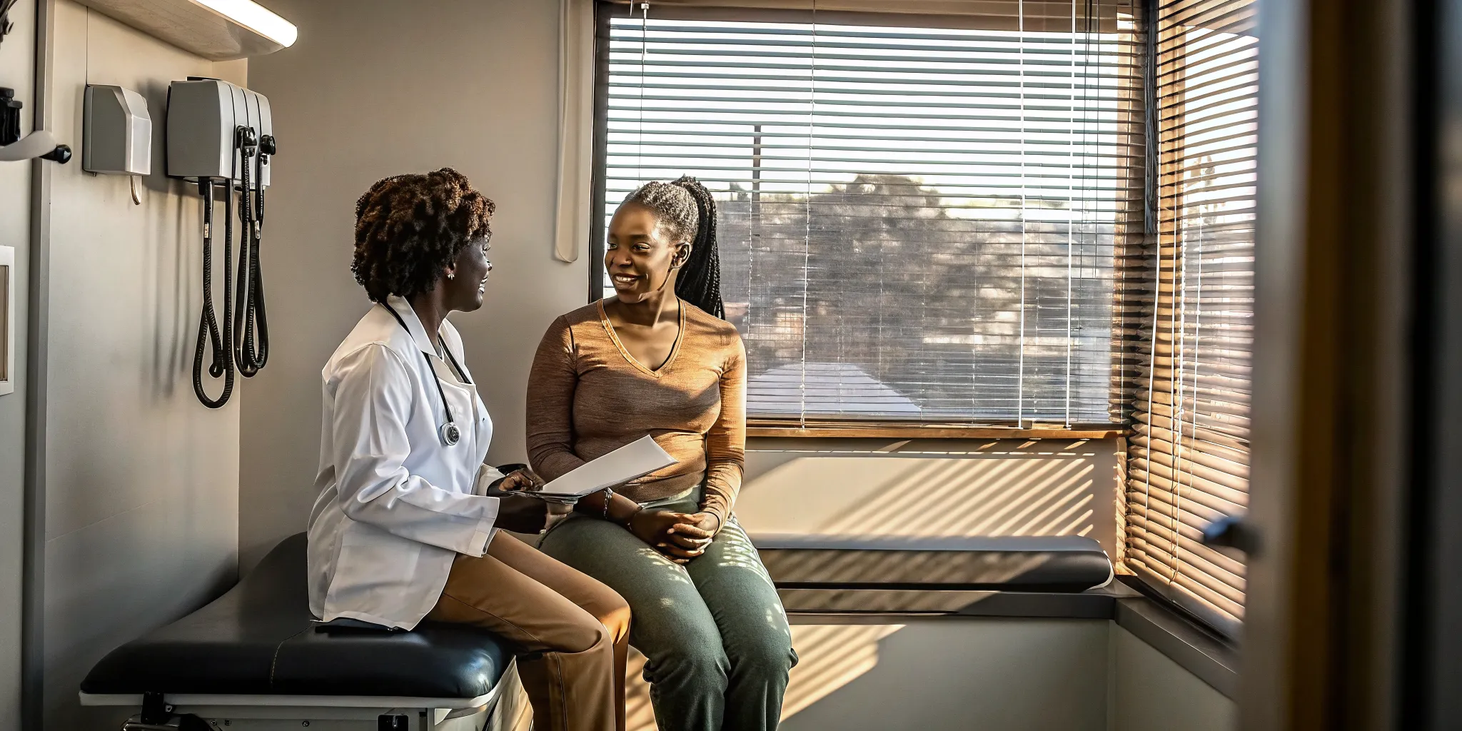 Employer discussing a pre employment physical Tampa protocol with an occupational health clinician