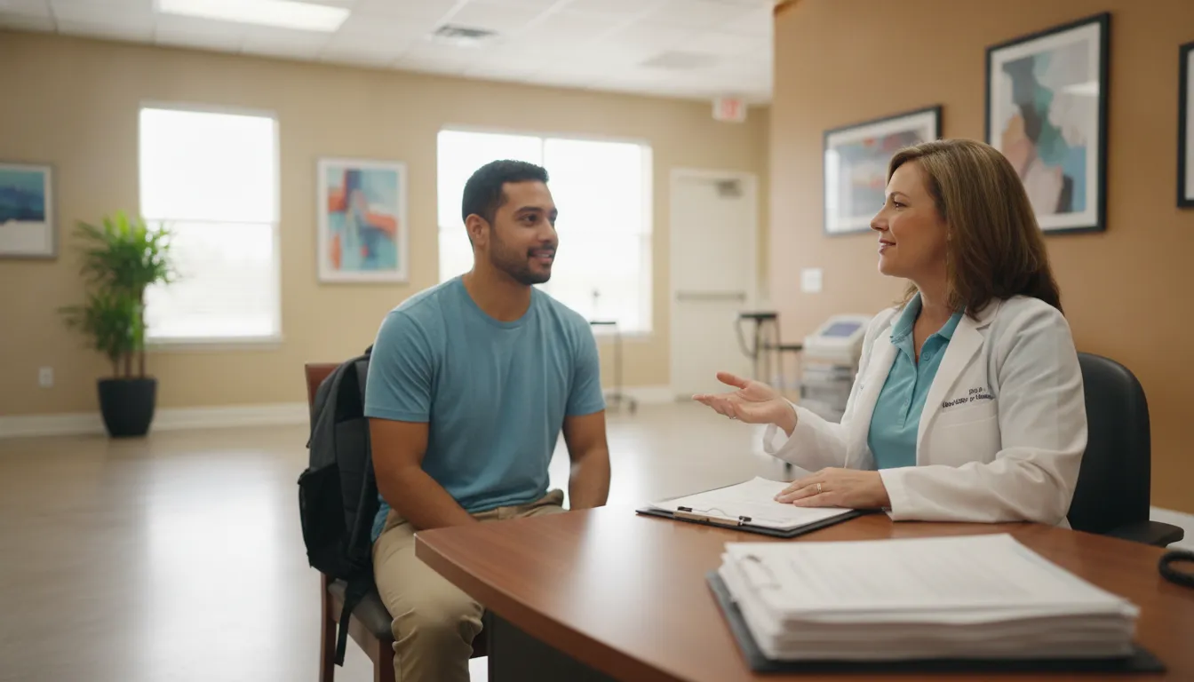 Civil surgeon discussing a USCIS immigration medical exam with a Tampa Bay applicant