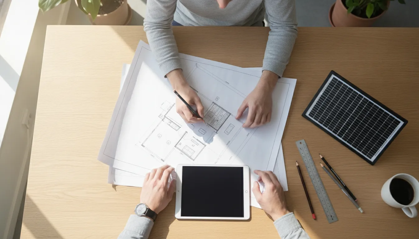 Homeowner preparing property details for a solar permit application