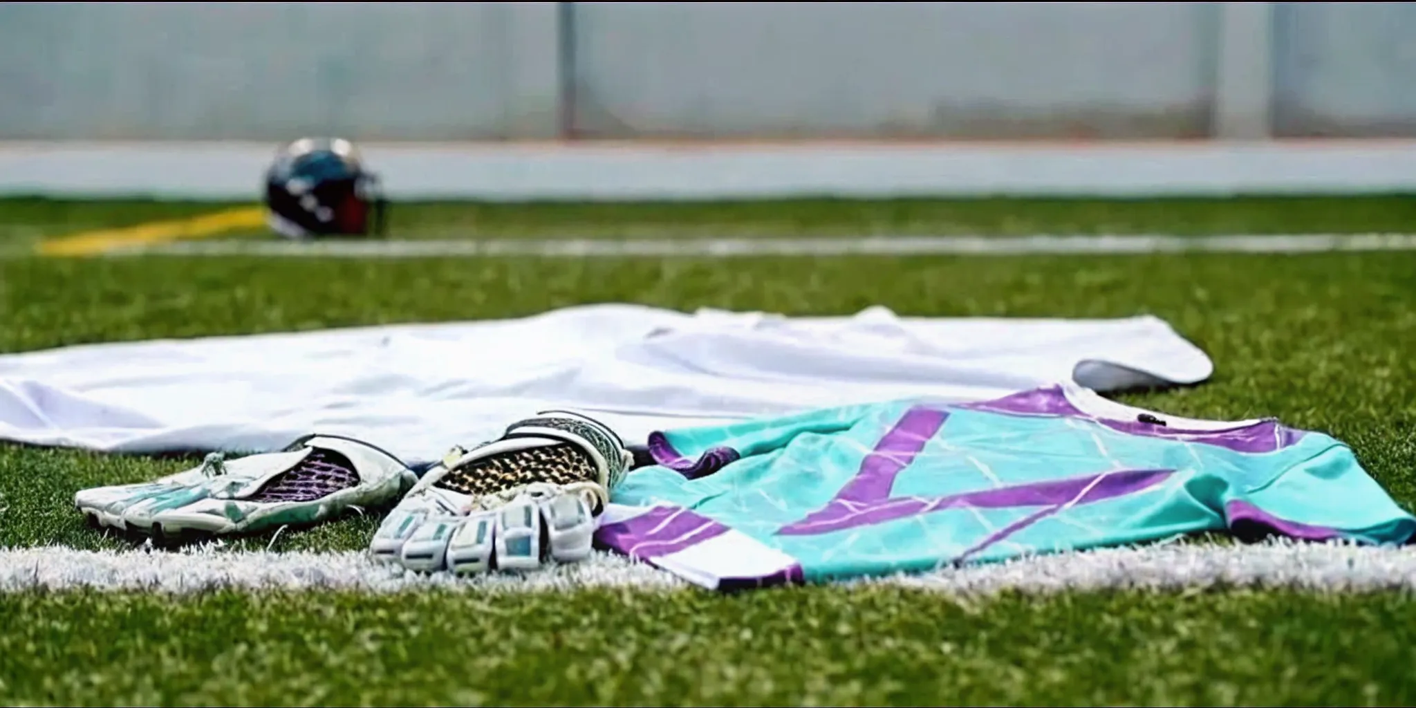 Close-up of custom box lacrosse jersey fabric and construction details