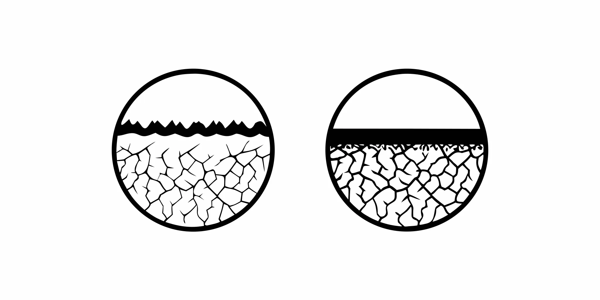 Scientific visualization of skin barrier repair mechanism showing healthy versus compromised skin structure