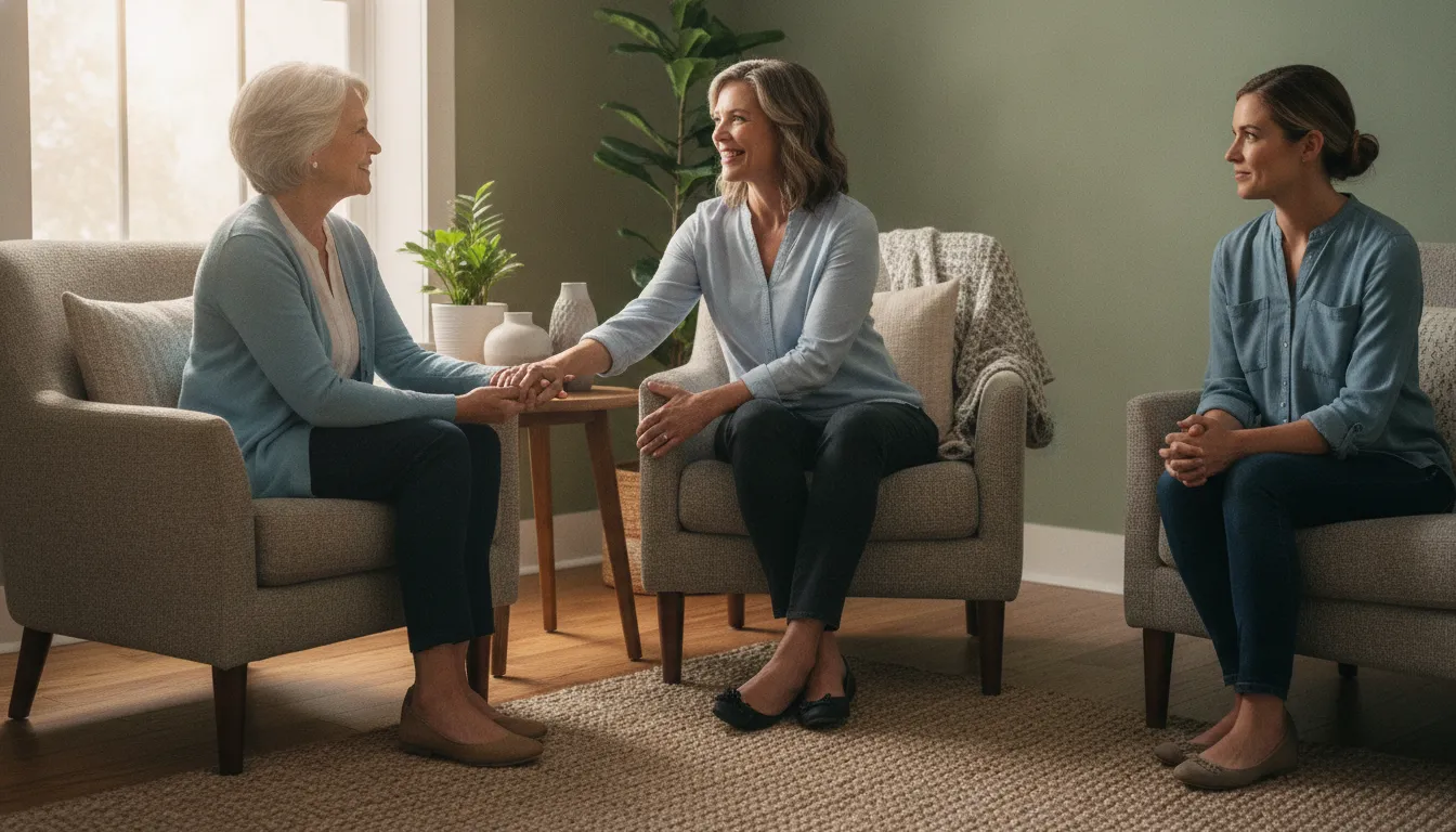Older adult speaking with a therapist about Medicare therapy coverage