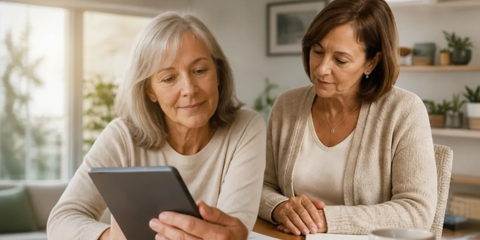Older couple reviewing Medicare plan information at home