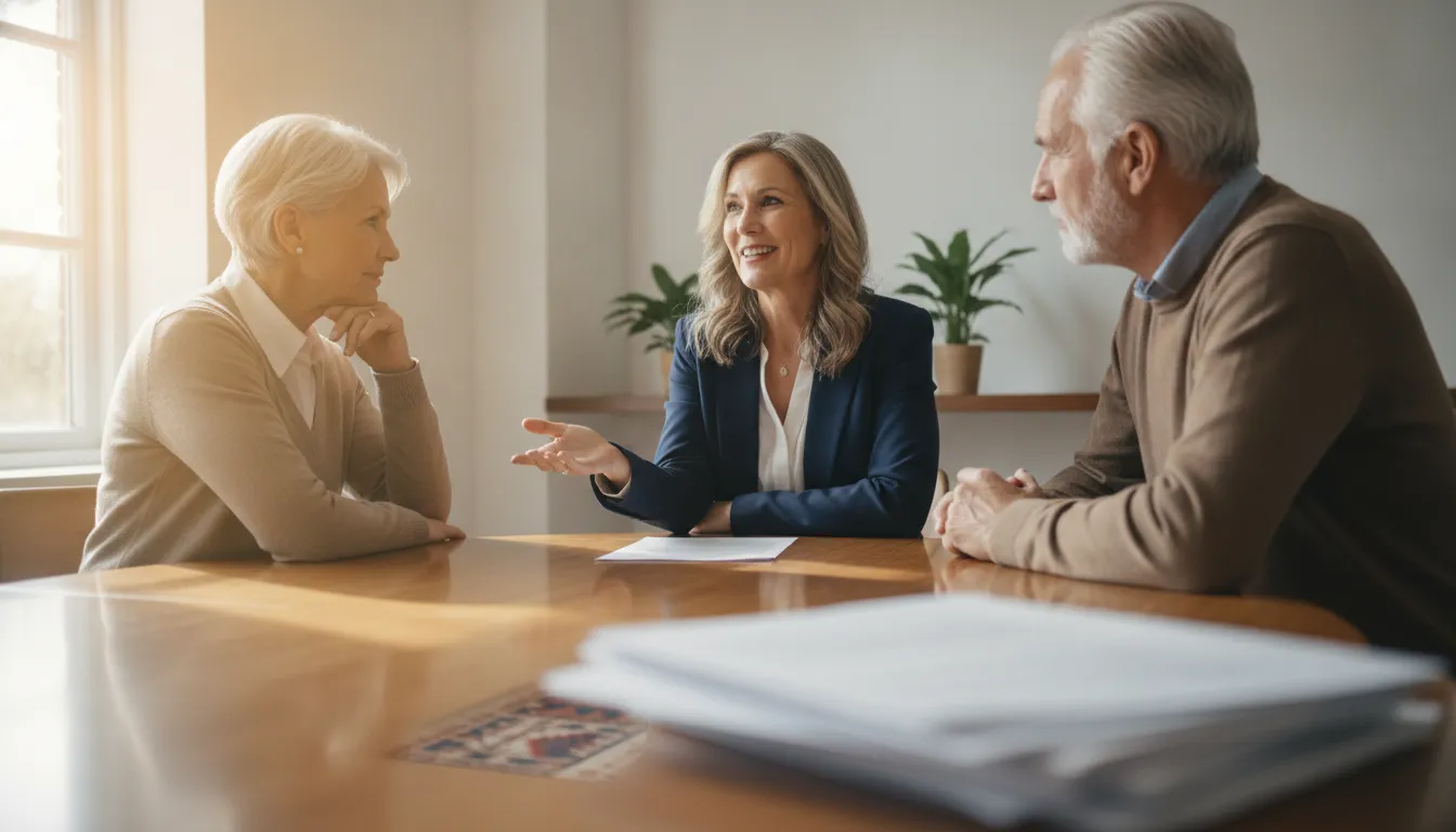 Medicare advisor helping a couple understand Medicare Part B while working