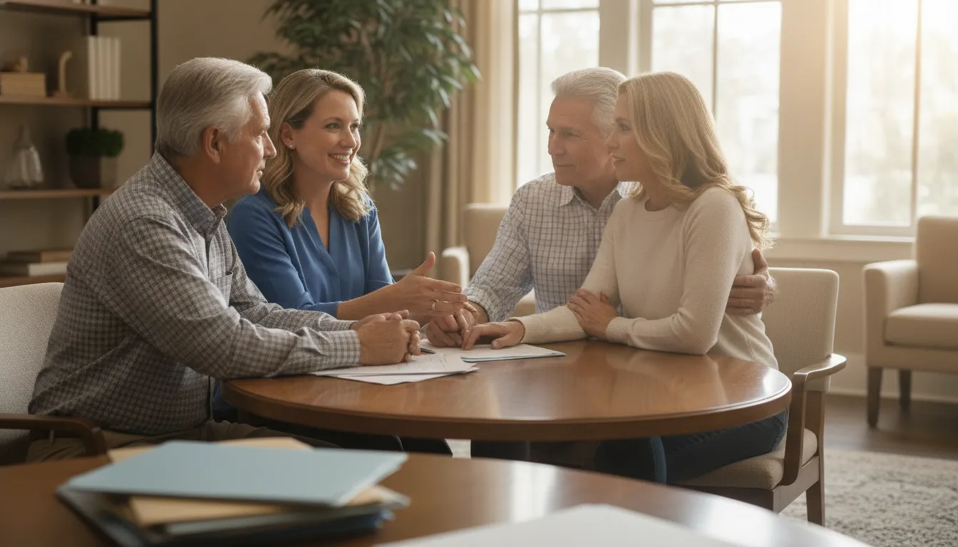 Advisor explaining Medicare special needs plans to a family