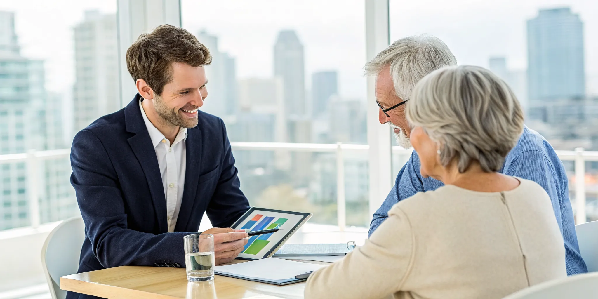 Senior couple reviewing UnitedHealthcare Medicare supplement plans with an advisor.