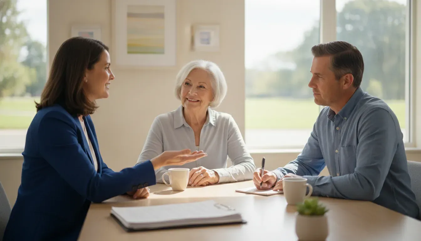 Older adult meeting a Medicare advisor before a preventive visit