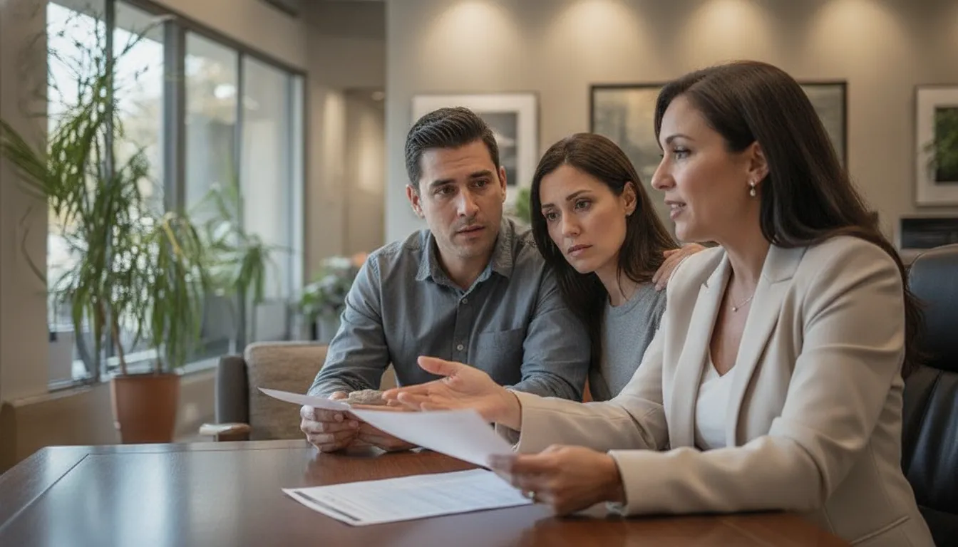 Bail agent explaining co-signer responsibilities to a California family
