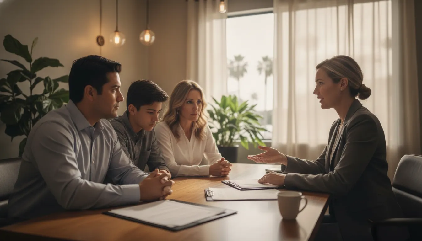 California family reviewing bail bond questions together