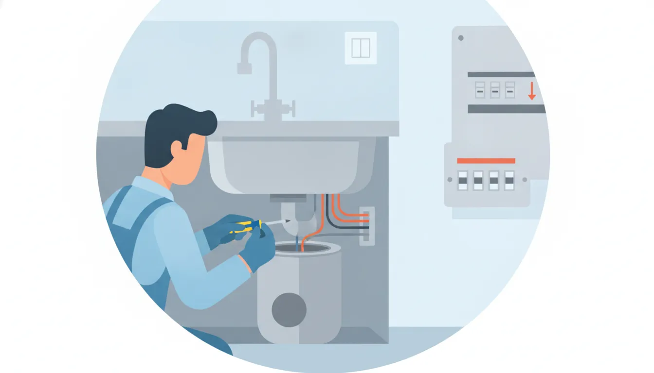 Safe electrical preparation for a garbage disposal installation