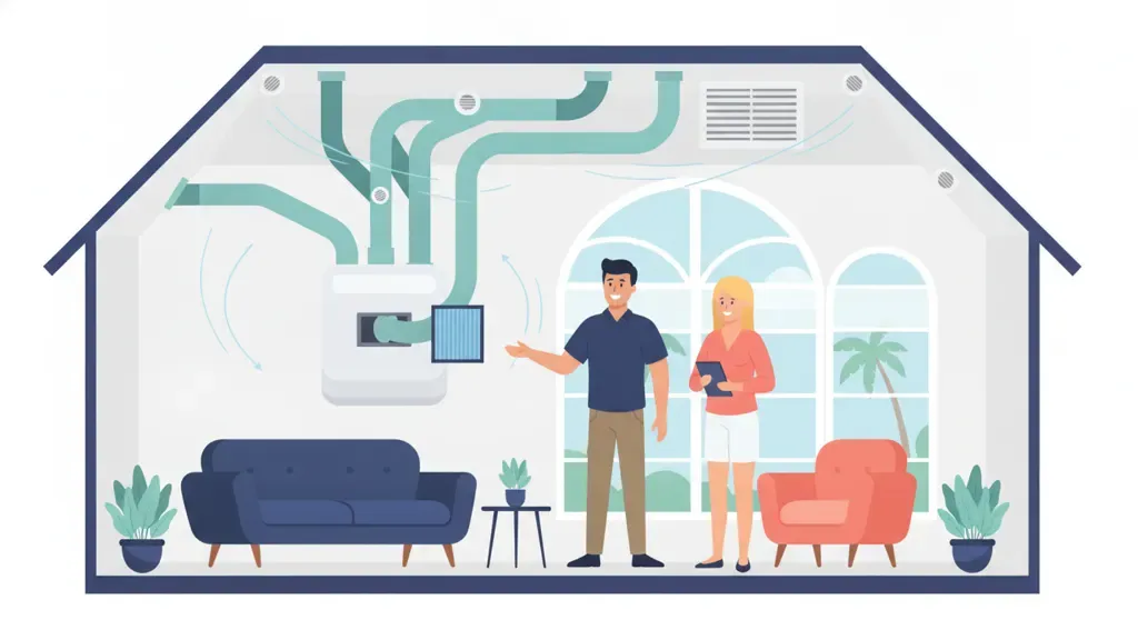 HVAC filter and ductwork review during an indoor air quality assessment