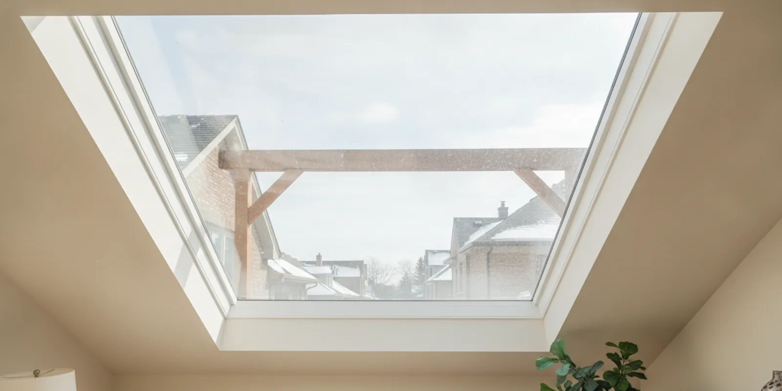 Daylight entering a Chicago home through a skylight