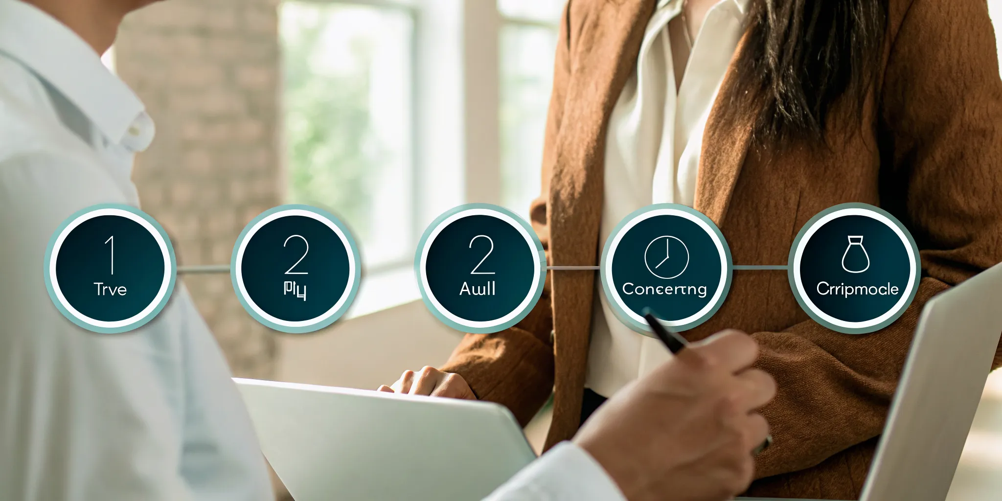 Five-step optimization process diagram for lowering med spa patient acquisition cost: calculate, plug leaks, audit channels, optimize campaigns, systematize operations