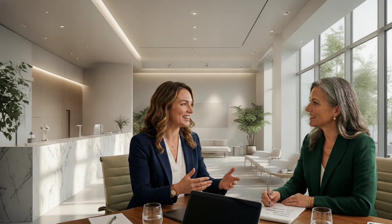 Practice owner discussing financial priorities with an advisor