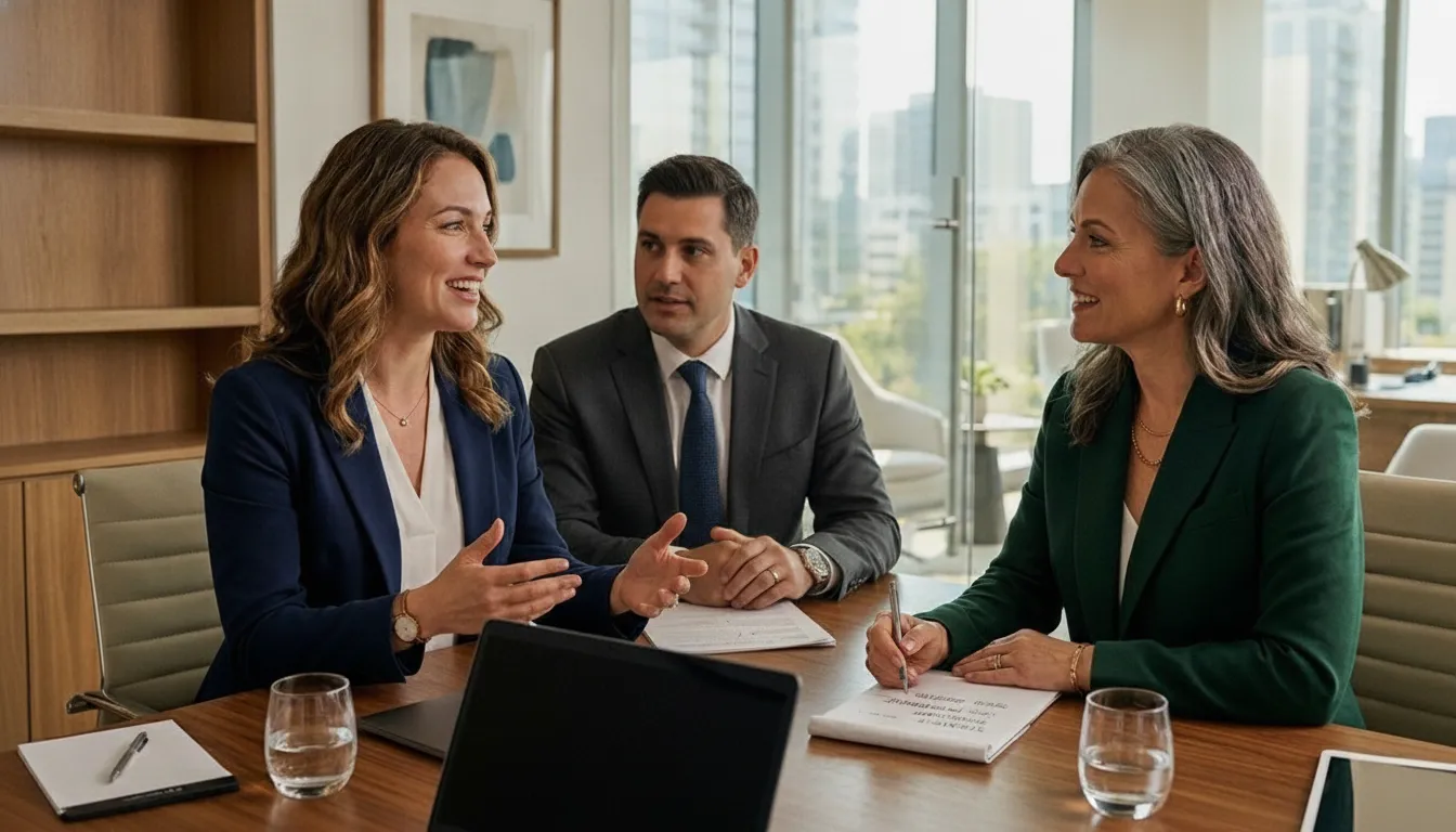 Practice owner reviewing organized financial and operational records with an advisor