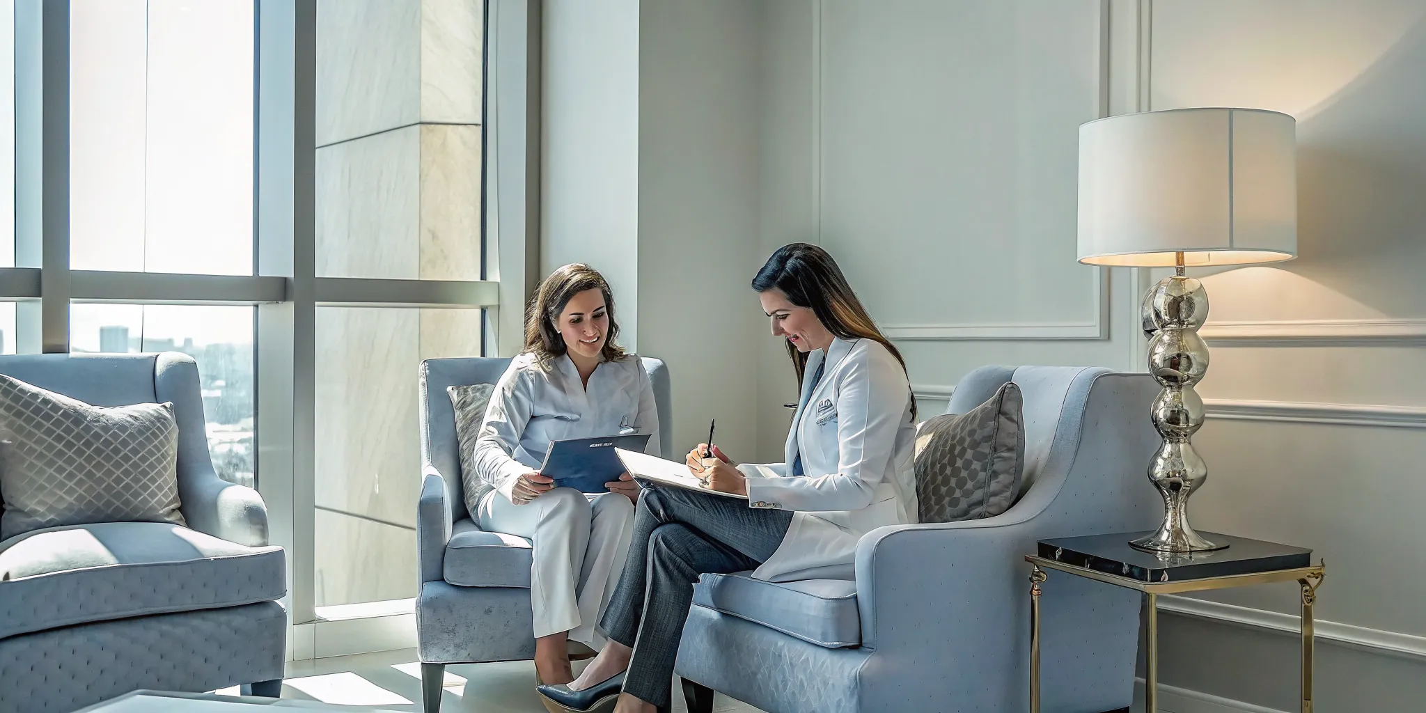Medical spa owner setting team performance goals
