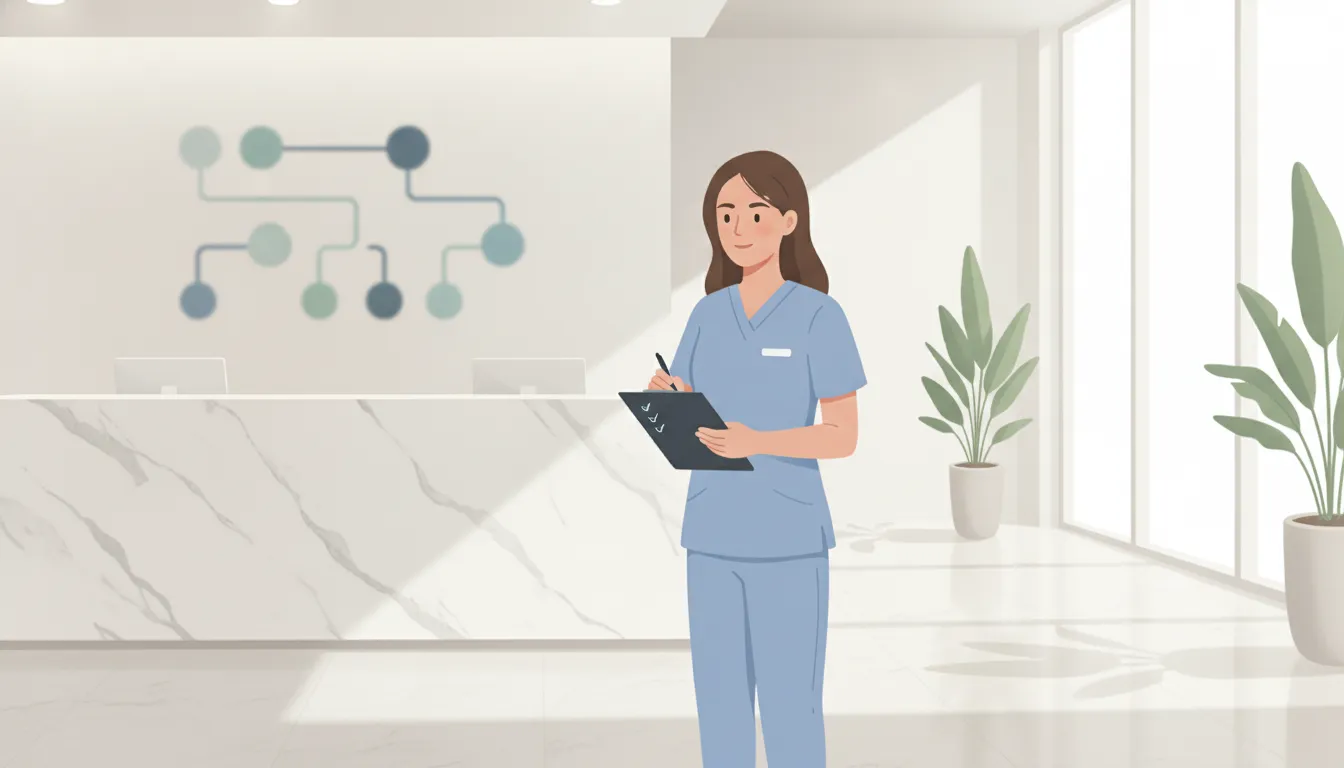 Medical practice owners reviewing business systems with a consultant