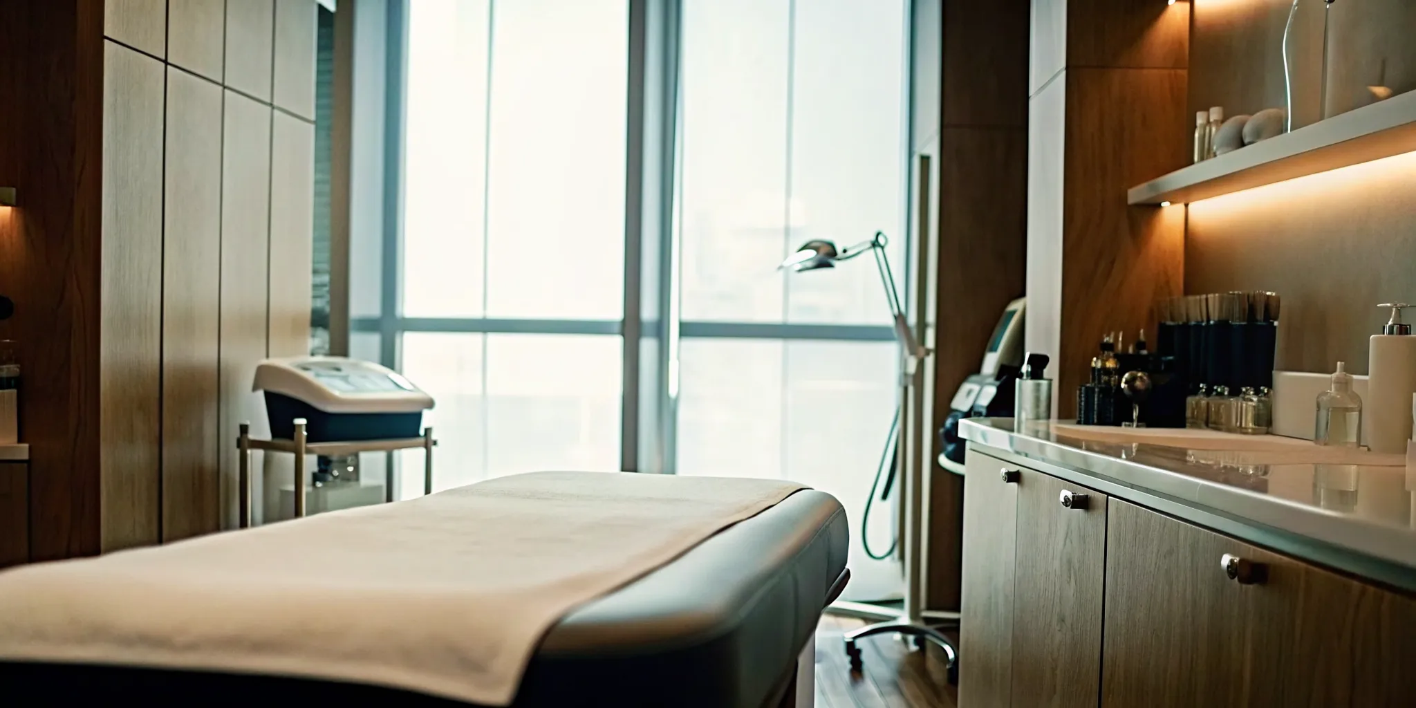 Available medical spa treatment room used in capacity utilization planning