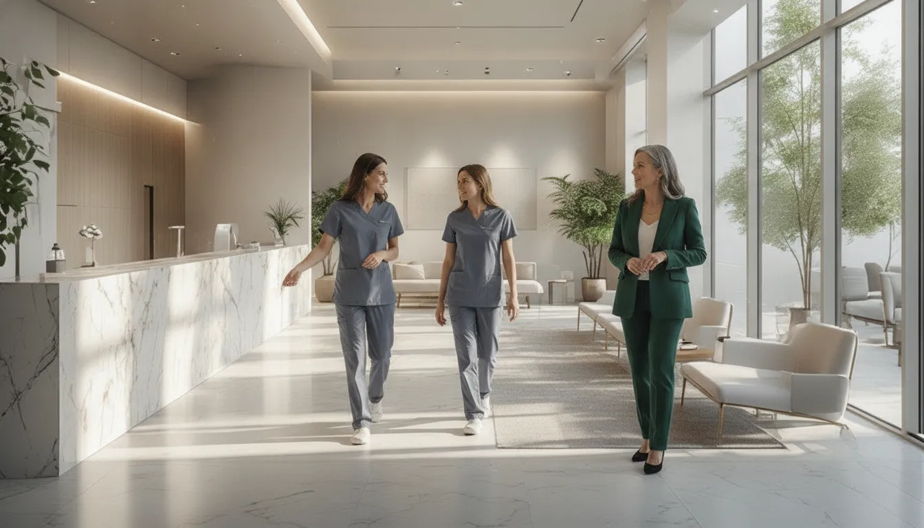 Medical spa team reviewing a patient workflow