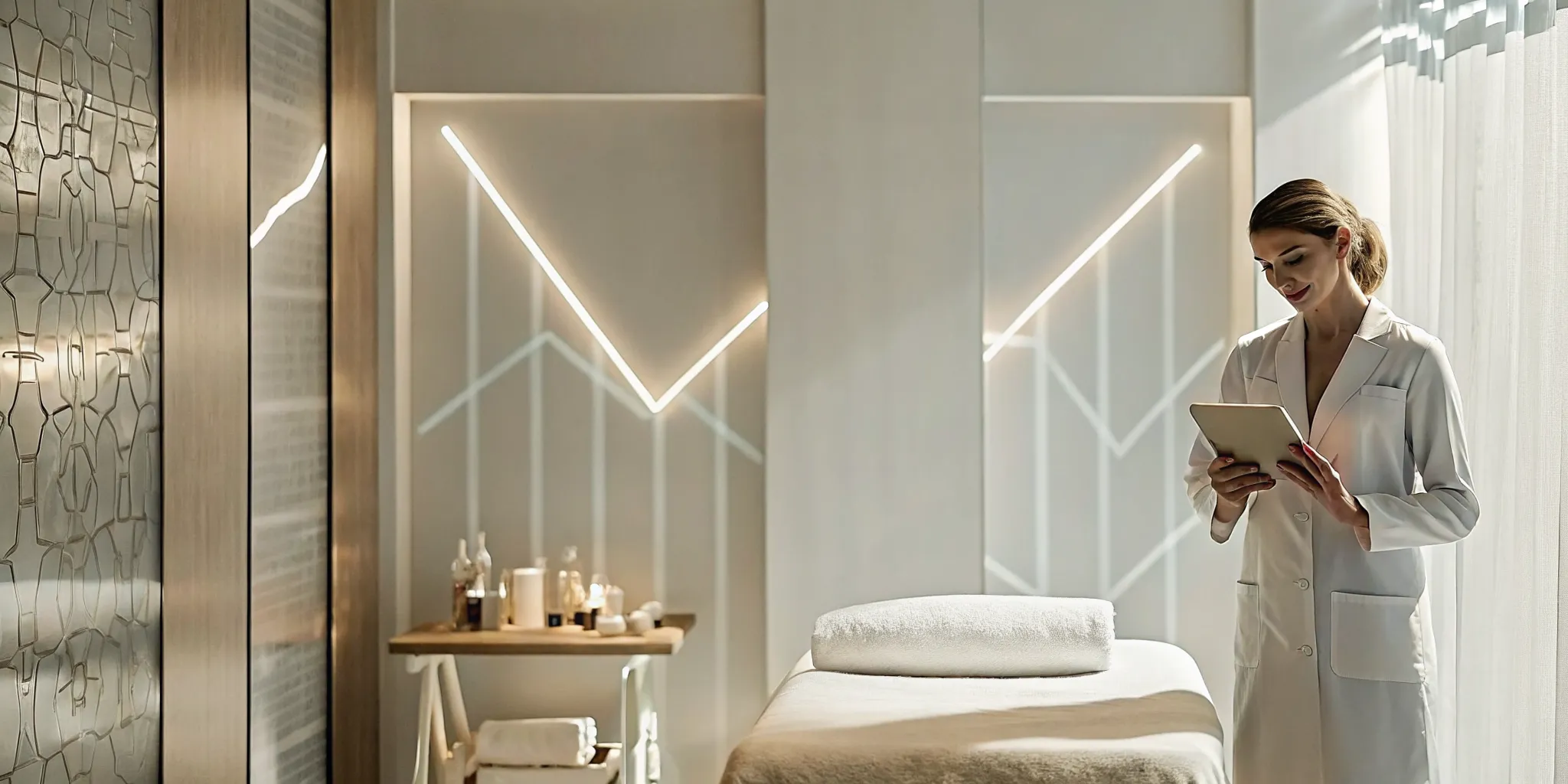 Med spa owner reviewing profit margin trends