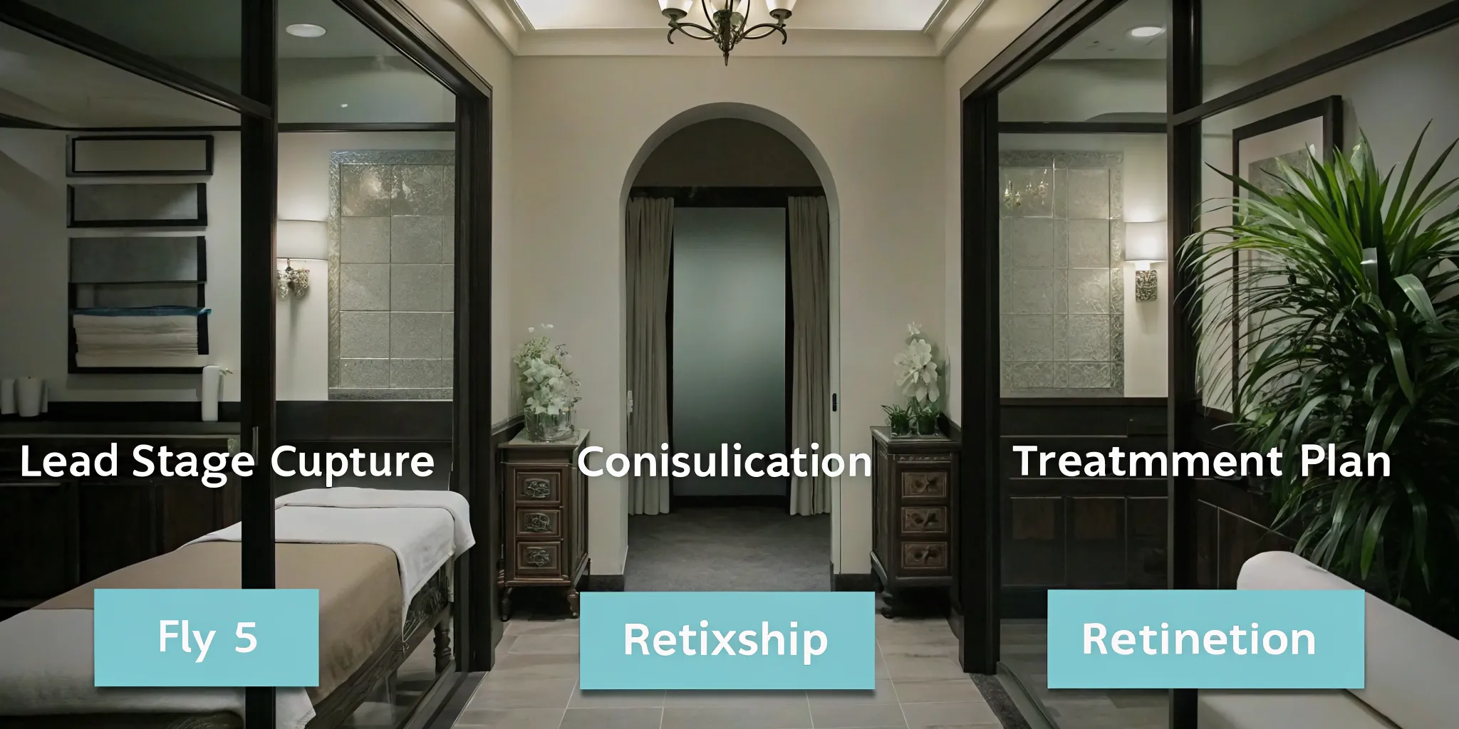 Five-stage med spa funnel from lead capture to membership retention