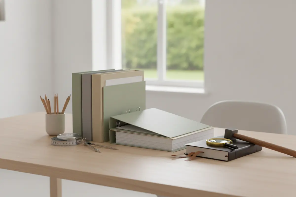 Organized folders and tools representing appraisal evidence