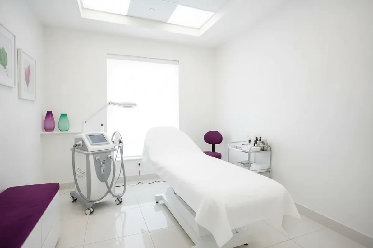 A clean treatment room prepared for a personalized Laser Hair Removal appointment