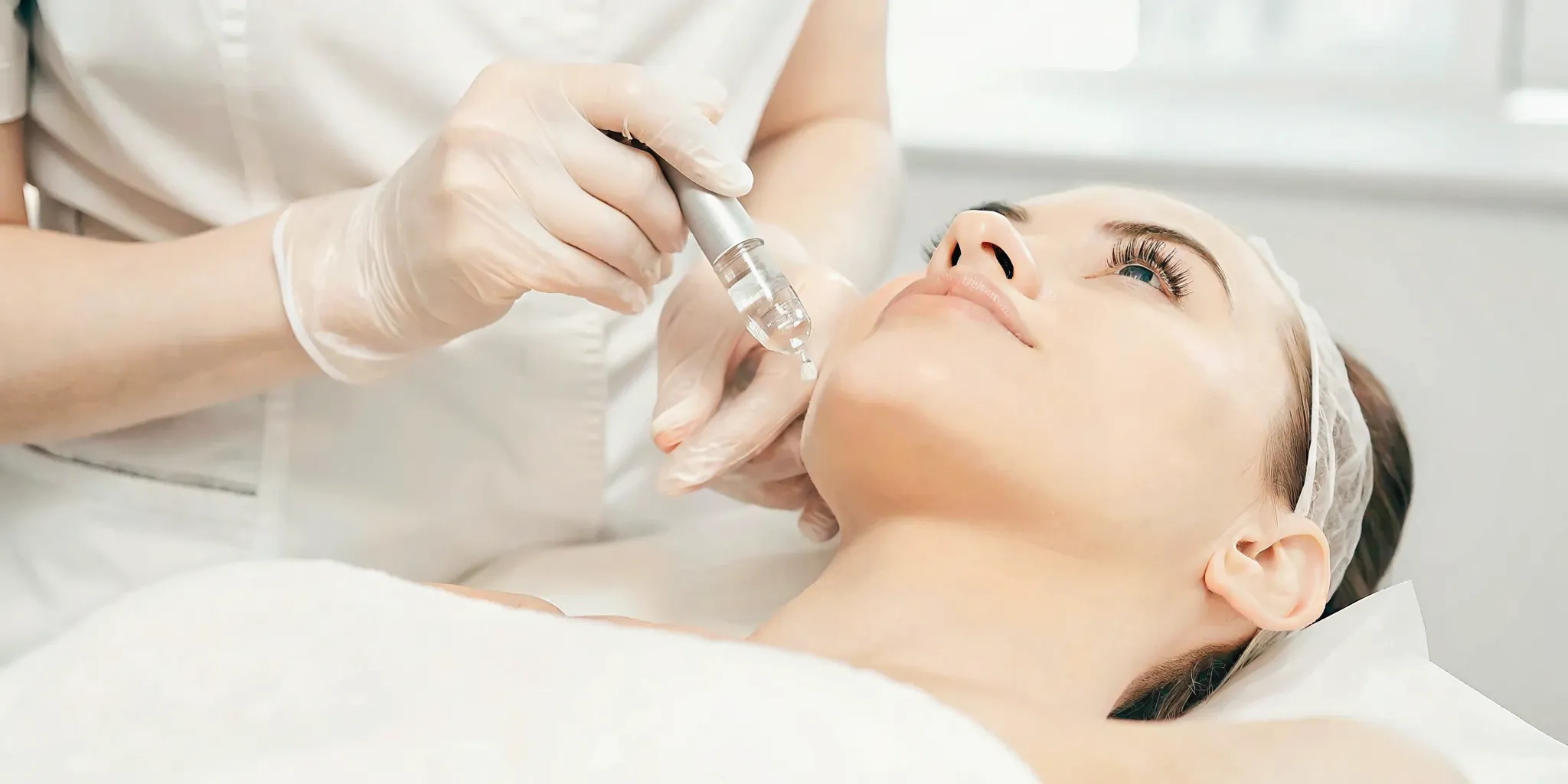 Provider preparing a microneedling acne scar treatment at Ultimate Image MedSpa