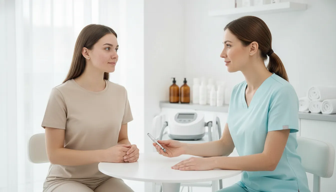 SkinPen microneedling consultation for acne scar texture