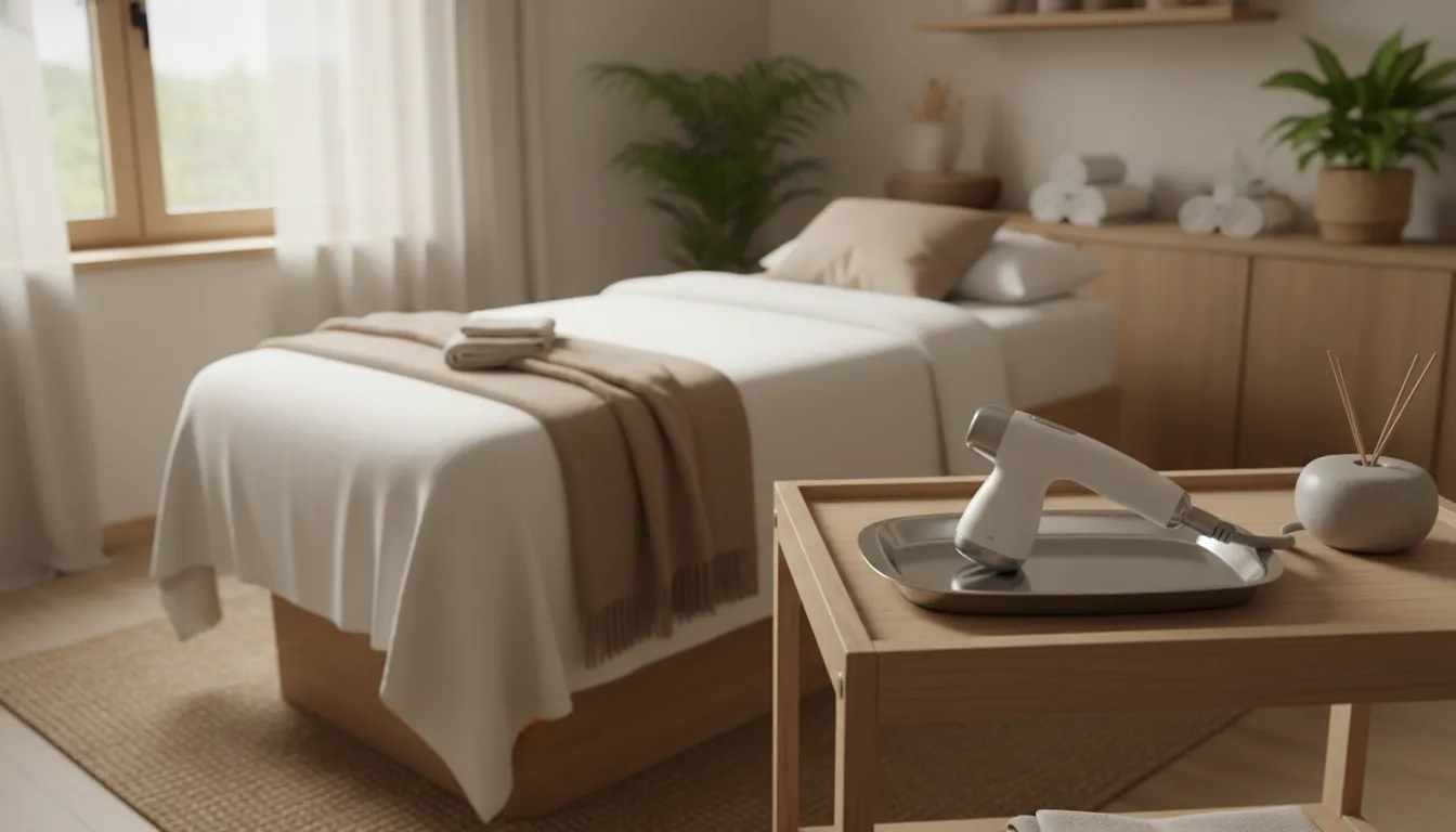 Non-invasive cellulite reduction treatment room at a medical spa