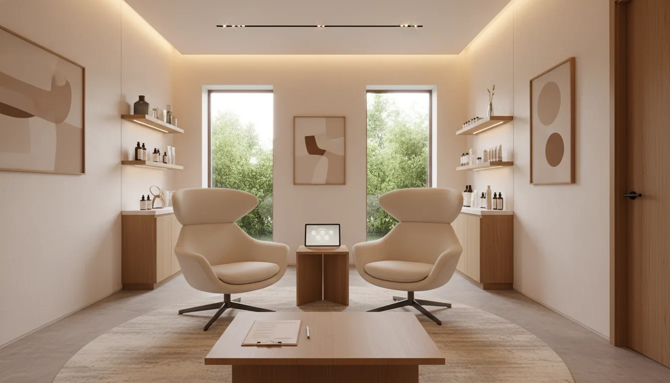 Modern consultation room for a first med spa visit