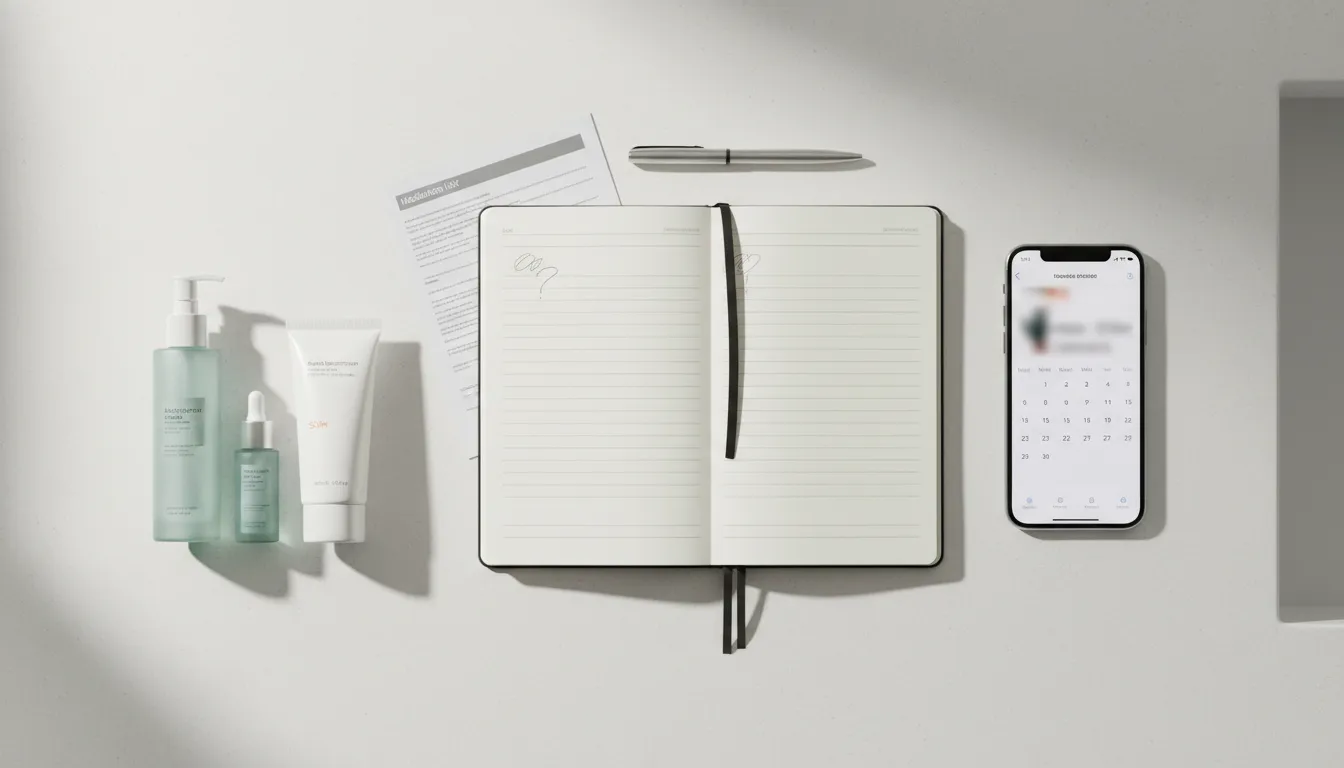 Preparation checklist items for a first med spa appointment