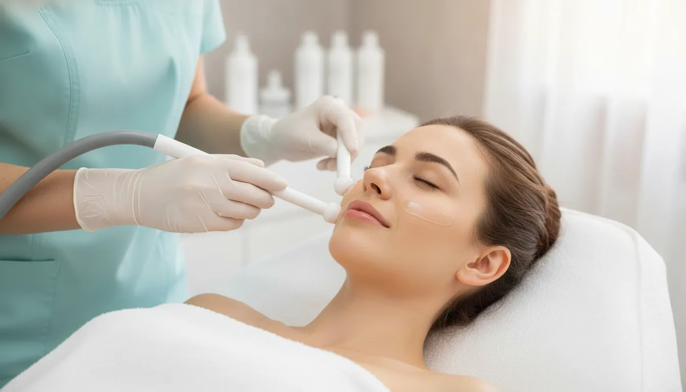 Skincare professional providing a melasma treatment consultation