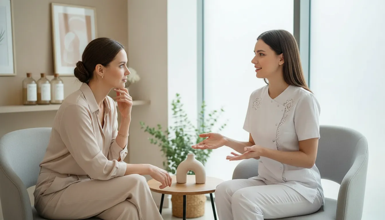 med spa consultation about treatment goals