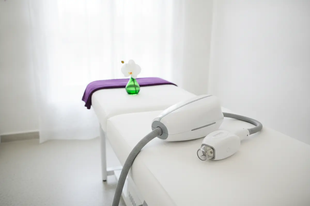 Modern Laser Hair Removal device in a clean treatment room