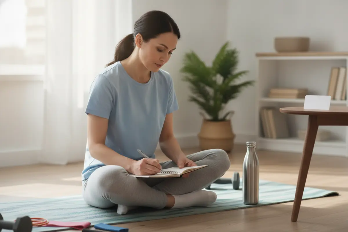 Person considering fitness goals and a cosmetic body contouring consultation
