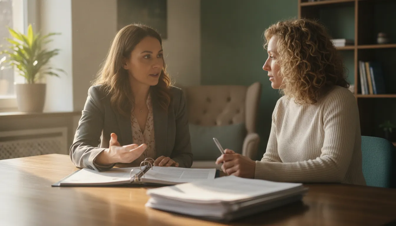 Benefits adviser explaining how EAP and therapy benefits can coordinate for an employer