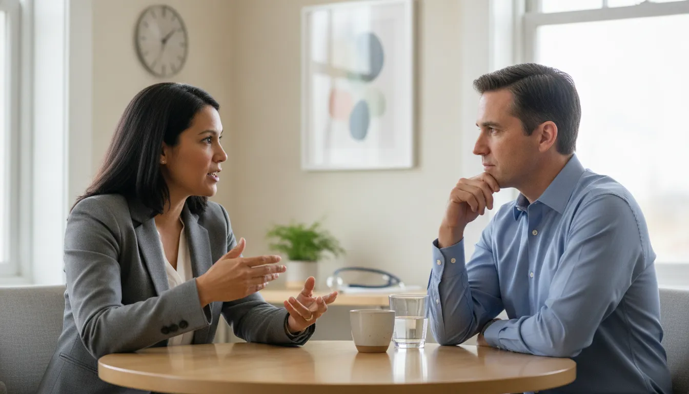 Benefits advisor reviewing health plan cost patterns with an employer team